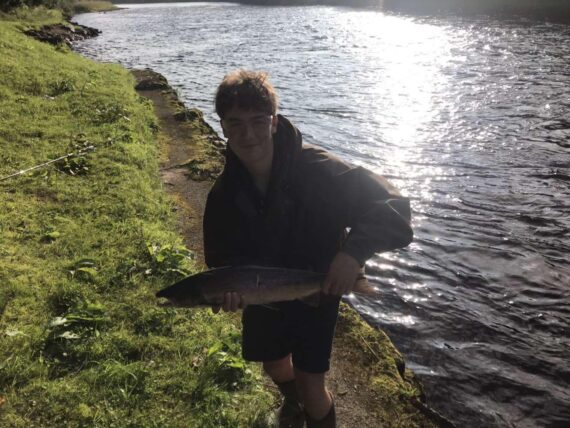 Thomas Robertson on Inverfiddich with his 26th fish of the season
