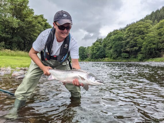 Paddy “Splasher” Peake with his first salmon